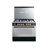 Real Tech Rock Black Steel Gas Cooker Full Safety Digital Timer Golden Key