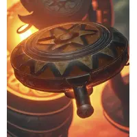 A copper bottle inlaid with silver