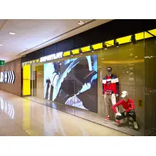 Converting glass storefronts into a display screen