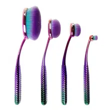 MODA Prismatic Face Perfecting Blending Brush Set with Handle (4 Pieces)