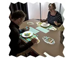 تقنية الهولوجرام للمطاعم | شاشة تعمل باللمس واستشعار تفاعلي لطاولة