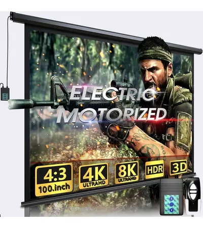 شاشة بروجيكتور 3 متر كهرباء بالريموت