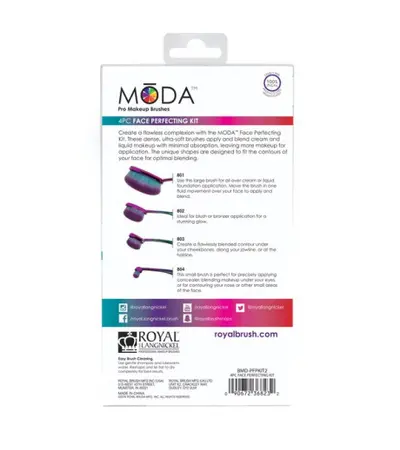 MODA Prismatic Face Perfecting Blending Brush Set with Handle (4 Pieces), 2 image