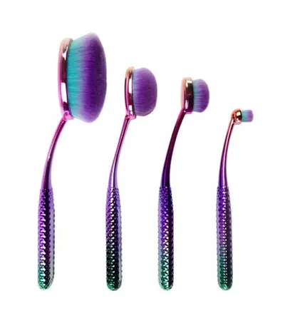 MODA Prismatic Face Perfecting Blending Brush Set with Handle (4 Pieces)