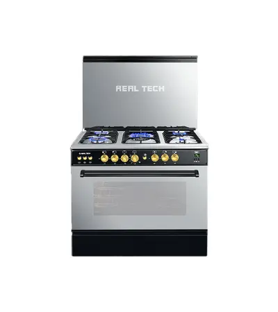 بوتاجاز ريال تك ٥ شعلة روك أسود ستيل , امان كامل , شعلات غرف أيطالي , ديجيتال , تايمر ,مفتاح دهبي ,حامل زهر تقيل