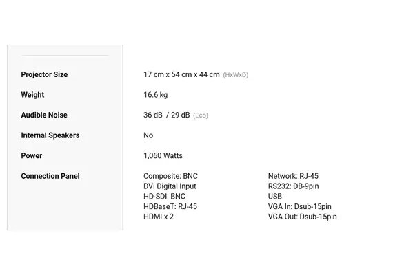 Hitachi CP-HD9321 Projector Specifications