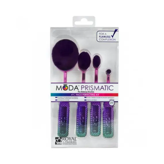 مجموعة فرش مزج المكياج ذات المقابض من MODA Prismatic Face Perfecting (4 قطع)مجموعة فرش مزج المكياج ذات المقابض من MODA Prismatic Face Perfecting (4 قطع), 3 imageمجموعة فرش مزج المكياج ذات المقابض من MODA Prismatic Face Perfecting (4 قطع)