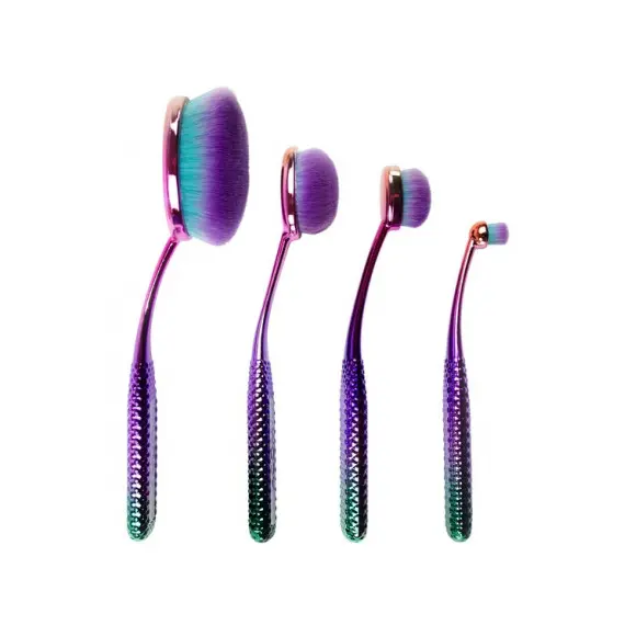 MODA Prismatic Face Perfecting Blending Brush Set with Handle (4 Pieces)