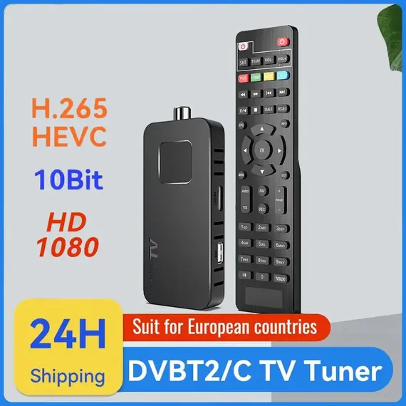 For Europe H.265 DVB-T2&C TV Decoder Dolby HD 1080P Mini TV Tuner HEVC 10Bit U8mini Digital Terrestrial Receiver Support WiFi