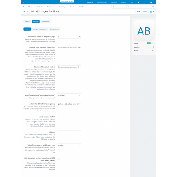 SEO pages for filters