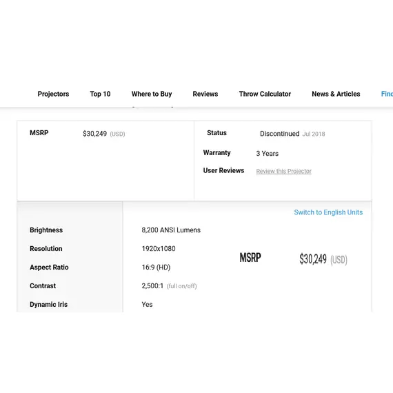 Hitachi CP-HD9321 Projector Specifications, 6 image