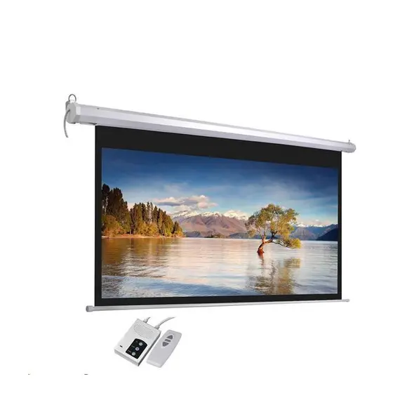 Projector screen 4 meters electric with remote control, 3 image