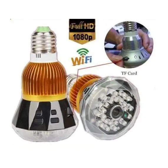 A surveillance camera in the form of a bulb