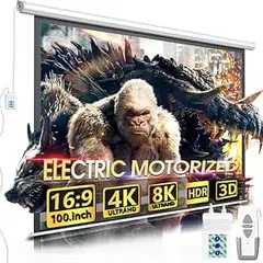 Projector screen 4 meters electric with remote control