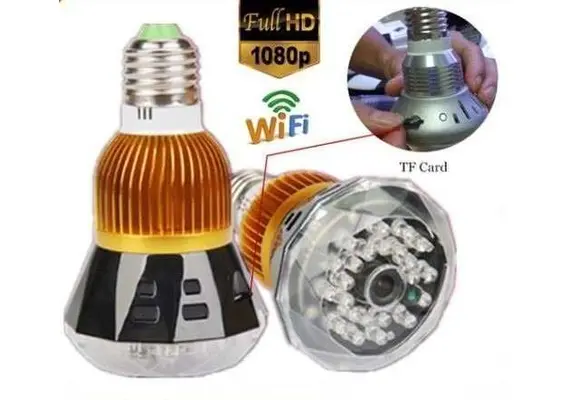 A surveillance camera in the form of a bulb