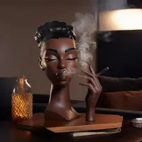 مبخرة برأس امرأة سوداء ،تمثال تدفق الهواء الزخرفي